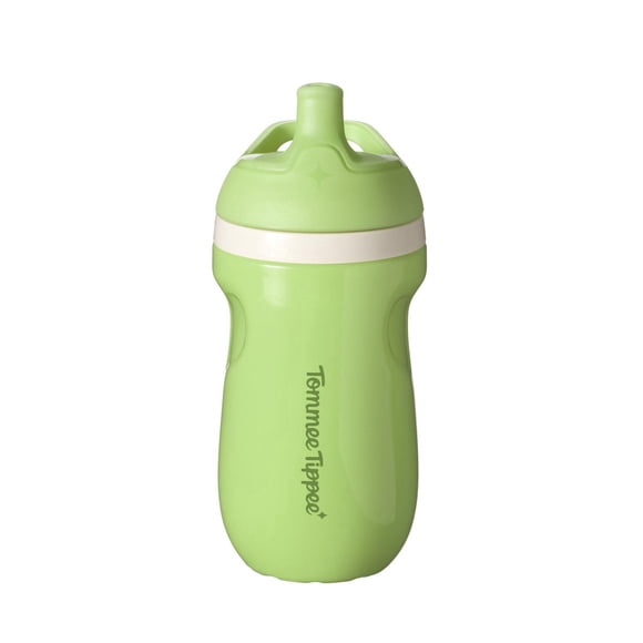 Tommee Tippee Insulated Sporty Spout Bottle, 9oz, 12 Months, No Spill Toddler Water Bottle, Two-Piece Valve Helps Stop Spills, Assorted Color