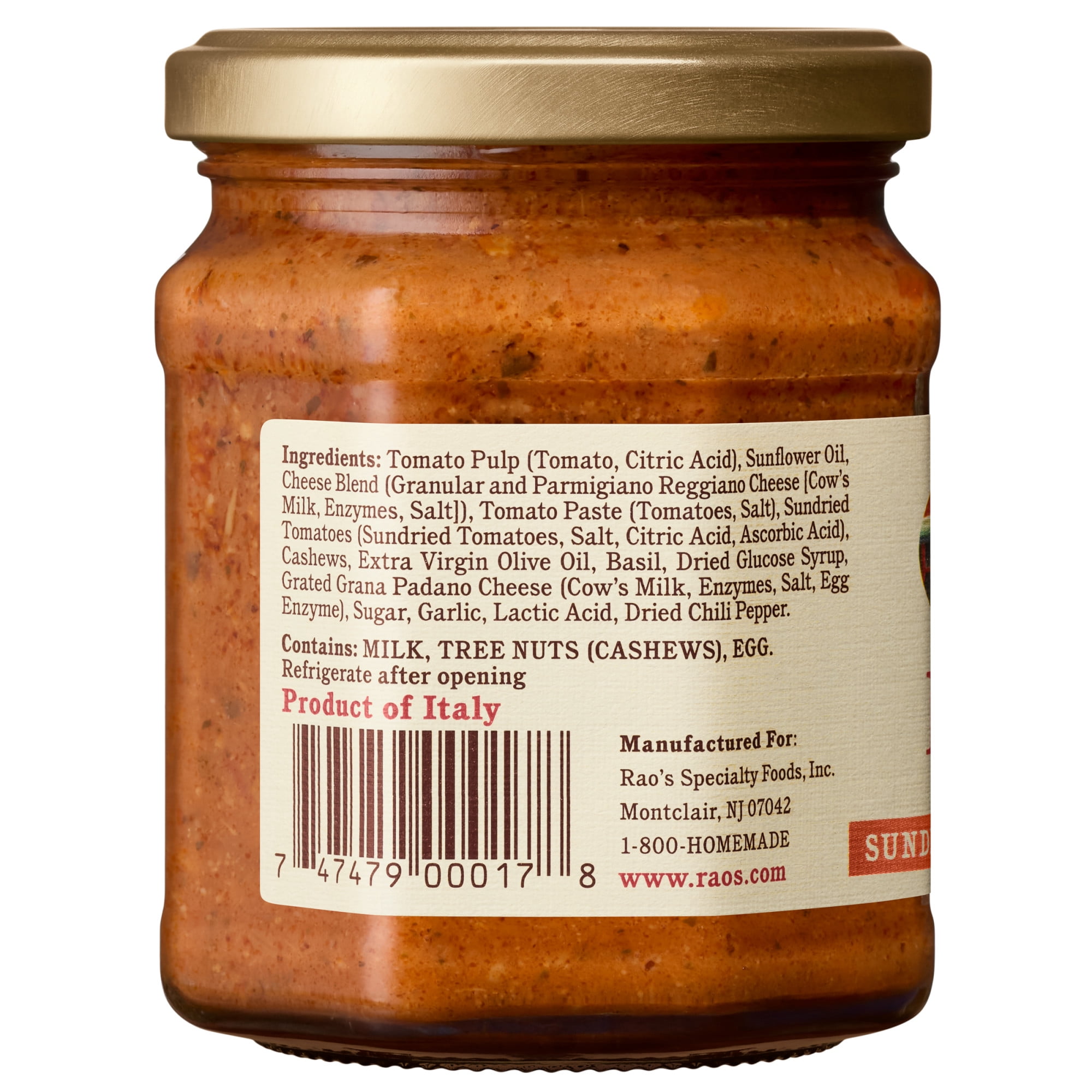 (6 pack) Rao's Homemade Sun Dried Tomato Pesto Sauce,  6.7 oz