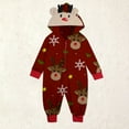 thumbnail image 4 of BJUTIR Child Baby Pajamas Matching Family Christmas Siamese Pajamas Sets Deer Head Embroidery Hooded Romper Pjs Zipper Jumpsuit Loungewear (Kid), 4 of 5