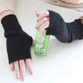 thumbnail image 2 of Guantes de medio dedo de cachemira para mujer, guantes de punto cálidos y cortos de invierno para hombre, línea de lana, dedos con fugas, para estudiantes que escriben a máquina, 2 of 4