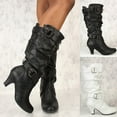 thumbnail image 5 of Oyedens Womens High Heels Slouch Mid Calf Dress Boots Ladies Fashion Kitten Wide Knee High Tall Boots, 5 of 5