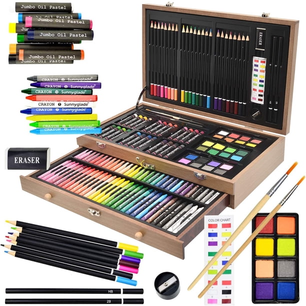 Art Set Sunnyglade Deluxe, caja de madera de 145 piezas