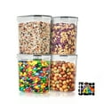 thumbnail image 2 of Sorbus 4-Pcs Plastic Airtight Food Storage Containers with Measuring Spoons, Black, 2 of 7