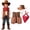 Brown, variant on mgoYE Cowboy Cowgirl Outfits for Boys, Toddler Kids Dress Up Role Play Parties Cowboy Kids' Vest & Bandana Set Hat(Brick Red,3-4 Years)