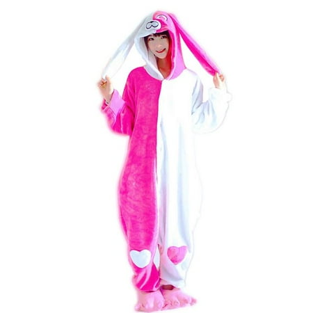 

CoCopeanut Angela Kigurumi Cartoon Pijamas Anime Pink Bunny Onesies For Adult Women Girl Full Body Pajamas Flannel Rabbit One-Piece Overall