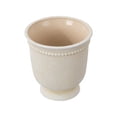 thumbnail image 2 of Brown Ceramic Urn Planter Pot, Classic Design, Durable Garden Decor for Indoor Outdoor Use, Home Patio Balcony Flower Display, Stylish Modern Vegetation Container for Any Room, 5.9*4in, White, 2 of 5