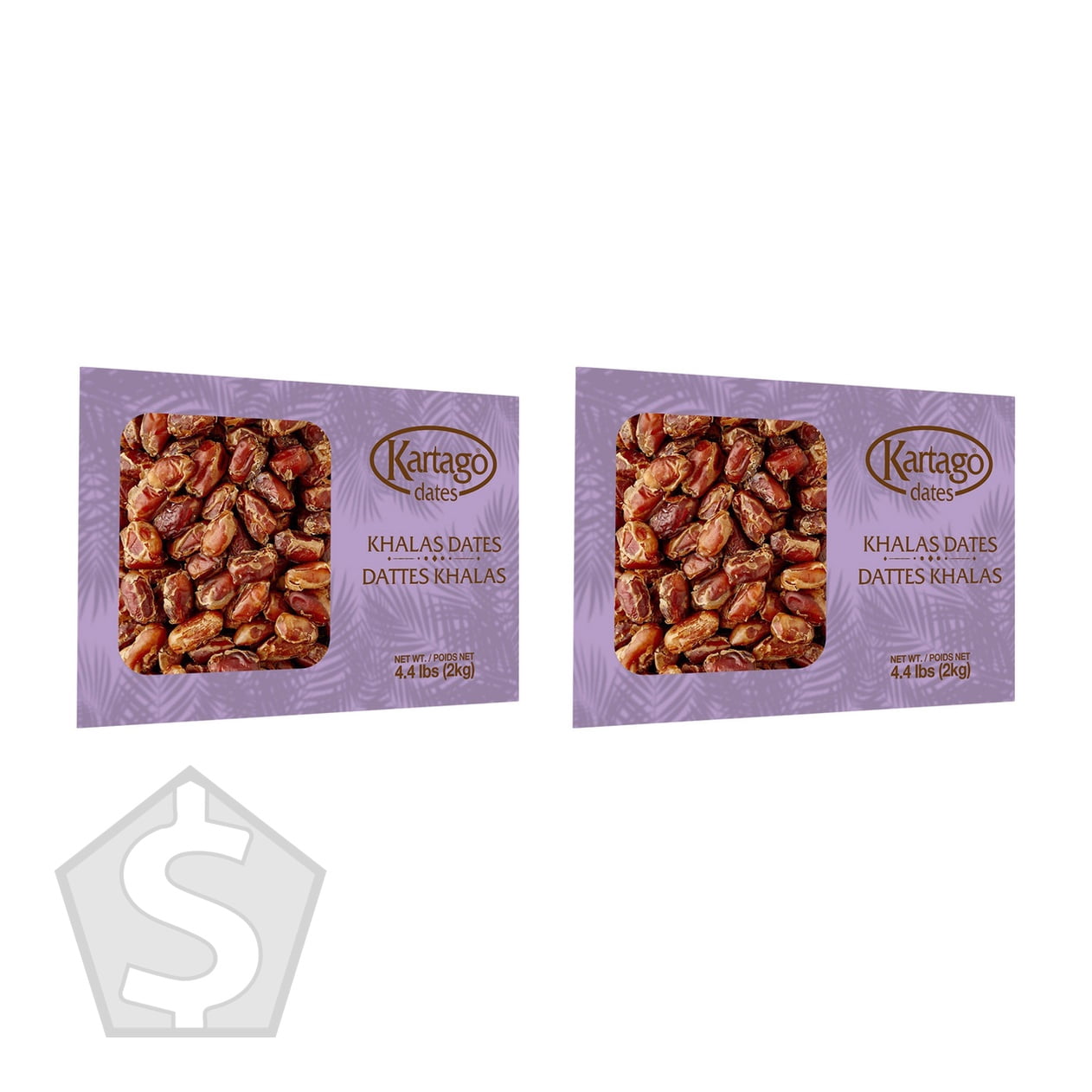 Kartago Khalas Whole Natural Dates, 2 kg (Pack of 2), 4 kg Total
