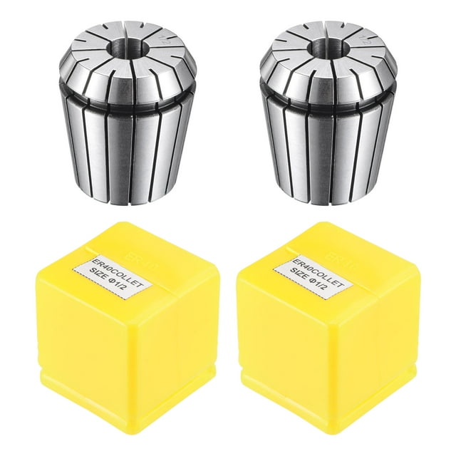 Unique Bargains ER40 Spring Collet, 1/2' Chuck for CNC Engraving Machine Lathe Milling Tool 2 Pack