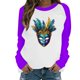 thumbnail image 2 of Xuyuer Mardi Gras Shirts for Women Shirt Funny Mask Graphic Tee Carnival Long Sleeve Shirt V Neck Top, 2 of 6