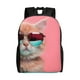 thumbnail image 1 of Disketp Cool Cat Pink Sunglasses Mochila Unisex de Apertura Lateral Completa, Mochila para Laptop para Escuela, Trabajo y Viajes, 1 of 6