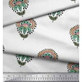 thumbnail image 2 of Soimoi Polyester Crepe Fabric Leaves & Floral Block Decor Fabric Printed Yard 52 Inch Wide, 2 of 3