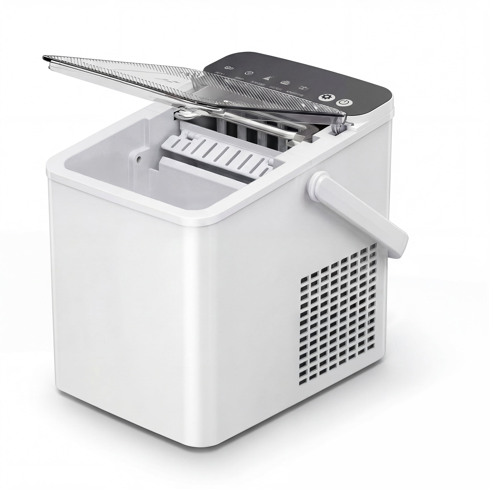 EUHOMY Countertop Ice Maker, 26 lbs/Day Portable Bullet Ice Machine, Self-Cleaning, Compact Design, White