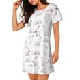 thumbnail image 2 of Yiaed Rabbit Eating Print Women's Loose-Fit Short Sleeve Nightgown, Soft and Comfortable Sleep Dress for Relaxation and Sleepwear, 2 of 6