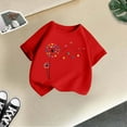 thumbnail image 5 of Curuila Kid Girls Tops Cartoon Print Crew Neck Short Sleeve Tee Summer Casual Loose T Shirt Red Size 6-8 Years, 5 of 5