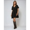 thumbnail image 3 of V-Neck A-Form Mini Dress, 3 of 5