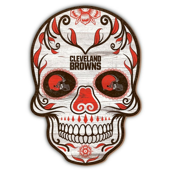 Cleveland Browns 12'' Sugar Skull Sign