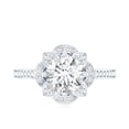 thumbnail image 4 of Rosec Jewels Certified Lab Grown Diamond Floral Engagement Ring 2Ct (8 mm, EF-VS Quality), 14K White Gold, US 8.00, 4 of 8