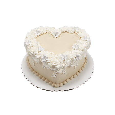 IVORY SOFT FLORAL HEART CAKE