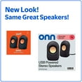 thumbnail image 3 of onn Stereo Speaker with Volume Controls, 3.6 ft 3.5mm Aux with USB Power Cable, 3 of 7