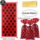 thumbnail image 1 of Bolsas rojas de plástico con lunares negros para niños, bolsas de dulces, bolsas de celofán para regalo de fiesta temática de mariquita, suministros para fiesta de cumpleaños, 1 of 4