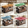 thumbnail image 3 of Hanyu 40" Lift Top Coffee Table,4 in 1 Multi-Function Lift Coffee Tables with Storage Drawers and Hidden Compartmen,Farmhouse Coffee Table with Lifting top for Living Room, Walnut, 3 of 16