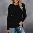 thumbnail image 2 of CNKOO T-Shirts Confortables pour Femmes Hauts Quotidiens Col Rond Manches Longues Blouse Imprimée Florale Décontractée Tunique Col Pull, 2 of 4