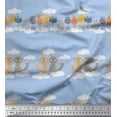 thumbnail image 1 of Soimoi Poly Georgette Fabric Floral,Clouds & Cat Kids Printed Fabric 1 Yard 52 Inch Wide, 1 of 3