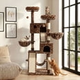 thumbnail image 2 of Merrland 65.7" Large Cat Tree Tower Condo for Cats with 2 Scratching Ramps, Hammock & Scratching Posts, Leopard Print, 2 of 8