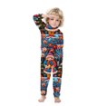 thumbnail image 3 of Odeerbi Christmas Onesie Pajamas for Family Holiday Sleep Jumpsuit Long Sleeve Family Christmas Pajamas Matching Sets Kids Fashion Printed Hooded Jumpsuit Sleepwear PJs Set Blue, 3 of 5