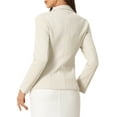 thumbnail image 3 of INSPIRE CHIC Women's Faux Suede Blazer Long Sleeve Lapel Collar Button Jacket XL Beige, 3 of 6