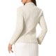 thumbnail image 3 of BLAZER DE ANTE SINTÉTICO PARA MUJER INSPIRE CHIC, MANGA LARGA, CUELLO DE SOLAPA, CHAQUETA DE BOTONES, L BEIGE, 3 of 6
