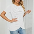 thumbnail image 6 of USSUMA Tops for Women Trendy Women'S Fashion Solid Color V-Neck Comfortable Loose T-Shirt Sleeveless Blouse Casual Tops Casual Deals White Rayon S, 6 of 6