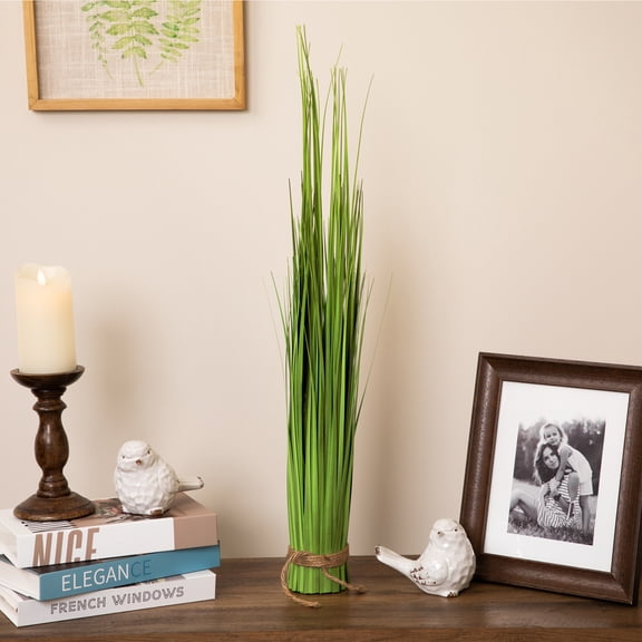Northlight Onion Grass with Jute Rope Artificial Bundle Decoration - 30.25" - Green
