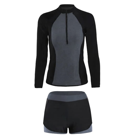 Women Long Sleeve Swimsuit,Two Piece Rash Guard Long Sleeve Swimsuits for Beginner Divers