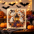 thumbnail image 4 of Fall Halloween Ghost Cat Pearl Art Kit, Premium Crystal Pearl Rhinestone Canvas Painting with Pumpkin Lantern, DIY Craft Gift for Halloween Party Decor,Style B, 4 of 8