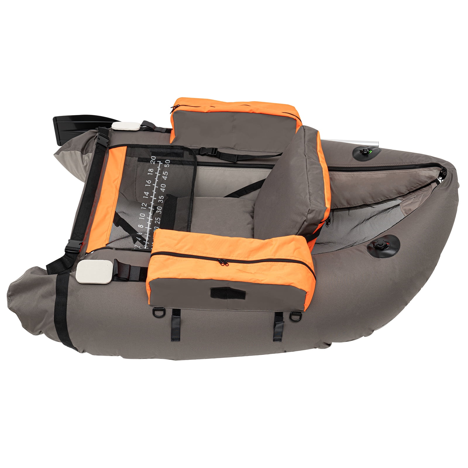 Portable Inflatable Fishing Boat Raft Blow Up Boat with Adjustable Angle Backrest for Outdoor Water Fishing
