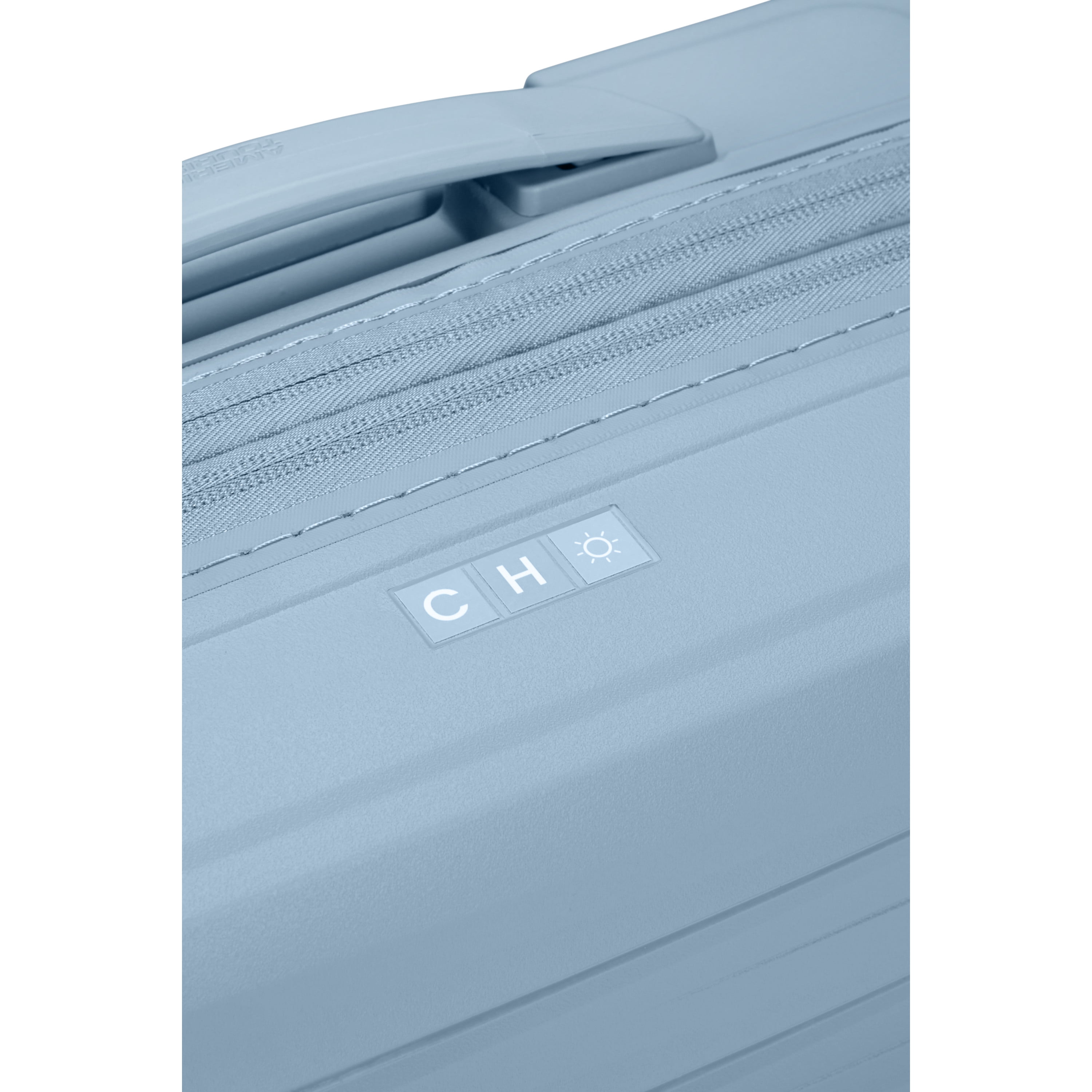 American Tourister Fastforward Hardside Large Checked Suitcase with Spinner Wheels - Steel Blue