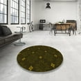 thumbnail image 3 of Ahgly Company Indoor Round Patterned Dark Bronze Brown Area Rugs, 4' Round, 3 of 6