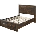thumbnail image 1 of ACME Elettra Lit Grand avec Rangement en Noyer Rustique, 1 of 4