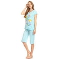 thumbnail image 2 of Lati Fashion Women Capri and Short Sleeve Top 2-Piece Female Pajamas Set Blue XXL, 2 of 4