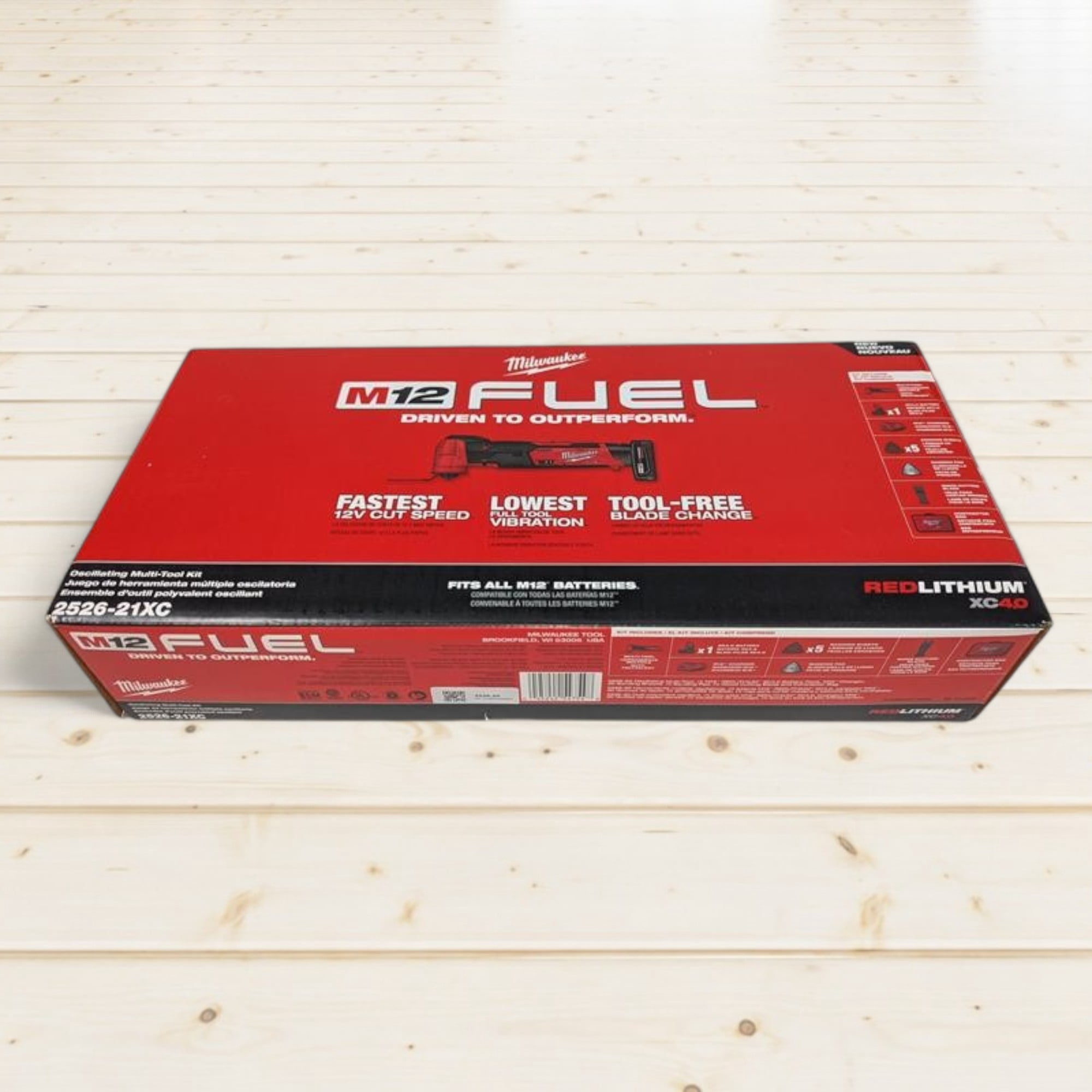 Milwaukee M12 FUEL Oscillating Multi-Tool Kit 2526-21XC – 12V Cordless Brushless Power Tool with XC4.0 Battery – Fastest Cut Speed, Low Vibration, Tool-Free Blade Change