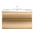 thumbnail image 2 of Modway Render 36" MDF Wood Wall-Mount Bathroom Vanity in Oak/White, 2 of 4
