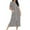 Black, variant on Dasayo Black Nightgowns for Women Long Zip up Hospital Nightgown Side Split Striped Sleepwear Women Pajamas L