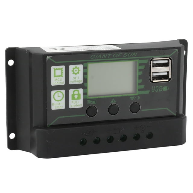 Solar Controller, ABS 5V Solar Panel Regulator With LCD Display Dual USB Port Energy Controller For Solar Panels
