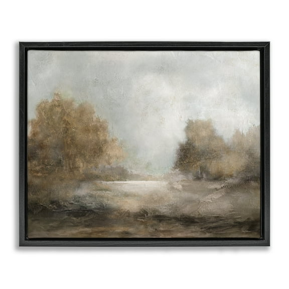 Stupell Industries Rural Scenic Atmosphere Landscape & Nature Painting Black Floater Framed Canvas Art Print Wall Art, 21 x 17
