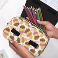 thumbnail image 6 of Kdxio Cute Ice Cream for Double Compartment Pen Case Oxford Organizer with Zipper Pockets for Students Artists, 6 of 7