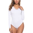 thumbnail image 7 of Purcoar Women's Bodysuit V-Neck Long Sleeves Shapewear Onesies Body Suit, 7 of 7