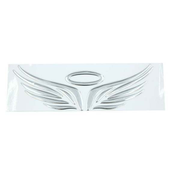 Universal Silver Tone Angel Wings Pattern Auto Car Sticker 3D Reflective Decal
