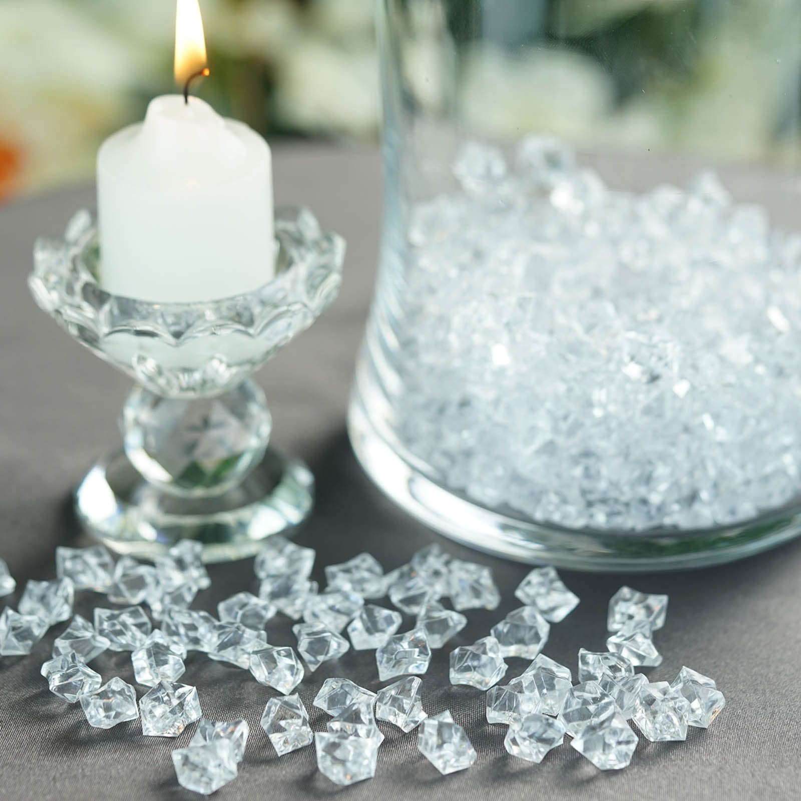 400 Pack Clear Mini Acrylic Ice Bead Vase Fillers Table Decoration ...