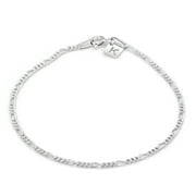 Sterling Silver Figaro Chain Link Necklace Italian 2mm 11 Inch